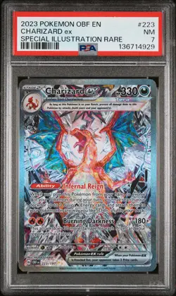 2023 POKEMON OBF EN-OBSIDIAN FLAMES SPECIAL ILLUSTRATION RARE CHARIZARD EX PSA 7 - Image 1