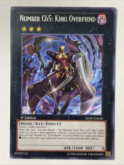 YUGIOH NUMBER C65: KING OVERFIEND SHSP-EN048 RARE UNLIMITED ED VLP - Image 1