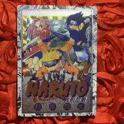 Naruto Sakura & SASUKE NARUTO Silver Anime GODDESS WAIFU Girl ACG Holo Card - Image 1