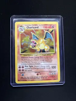 Pokemon Card Charizard Base Unlimited Holo 4/102 1999 WOTC - Image 1