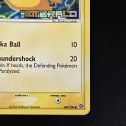 Pikachu 60/106 EX Emerald 2005 Reverse Holo Pokemon Card TCG - Image 5