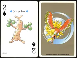 SUDOWOODO NO. 185 2 OF SPADES GOLD POKEMON POKER CARD JAPANESE GOLD 1999 - Image 1