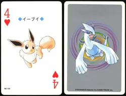 EEVEE NO. 133 4 OF HEARTS POKEMON SILVER POKER CARD JAPANESE 1999 - Image 1