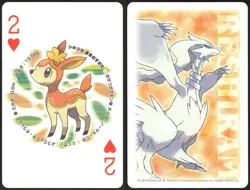 DEERLING 2 OF HEARTS BLACK WHITE POKER CARD POKEMON JAPANESE 1996 - Image 1