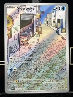 Slowpoke 204/198 Scarlet & Violet Base Set Holo Illustration Rare Pokemon Card - Image 3