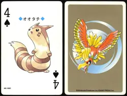 FURRET NO. 162 4 OF SPADES POKEMON GOLD POKER CARD JAPANESE 1999 - Image 1