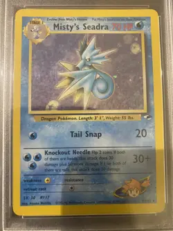 PSA 9 Gym Heroes Misty's Seadra 9/132 (Not Prerelease) Wotc Holo - Pokemon TCG - Image 3