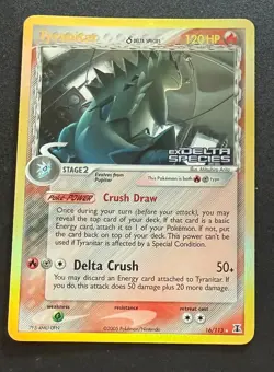 Pokemon Tyranitar Delta Species 16/113 Reverse Holo Stamped Near Mint EX 2005 - Image 1