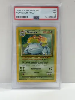 1999 Pokemon Venusaur Holo 15/102 PSA 7 - Image 1