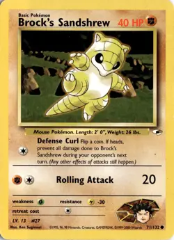 Brock's Sandshrew (71) 071/132 Gym Heroes Pokemon Card TCG - Image 1