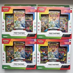 Lot Of 4 - Pokemon TCG First Partner Illustration Collection Series 1 - SEALED - Image 1