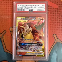 Pokemon Charizard & Braixen GX 22/236 Sm-Cosmic Eclipse Ultra Rare Holo PSA 10 - Image 1