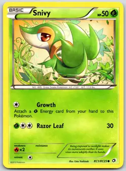 POKEMON LEGENDARY TREASURES SNIVY RC1/RC25 COMMON HOLO NM - Image 1