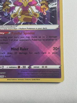Pokemon Alakazam TCG Radiant Rare Silver Tempest Holo Card #059/195 NM Condition - Image 4