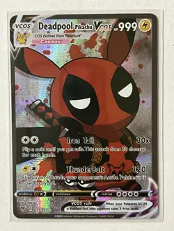 Deadpool Pikachu & Thunder Pikachu (Thor) Card VCOS Fan Art NM 2 Card Lot Marvel - Image 1