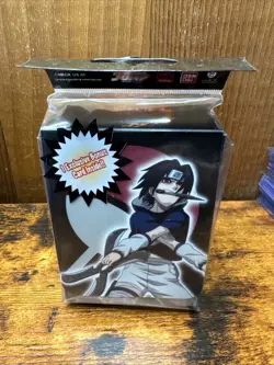 Bandai Naruto OFFICIALLY LICENSED SASUKE UCHIHA DECK BOX+PROMO (HOLDS 80 CARDS) - Image 1
