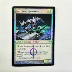 MTG Porcelain Legionnaire FOIL NM New Phyexia - Image 1