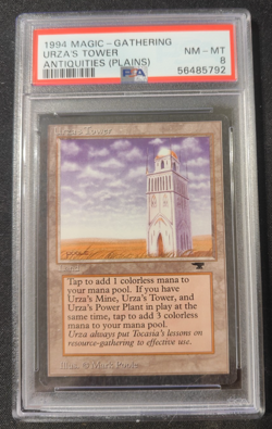 1994 MAGIC: THE GATHERING ANTIQUITIES (PLAINS) URZA'S TOWER PSA 8!!! - Image 1