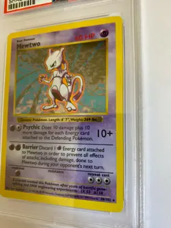 Pokemon Mewtwo #10 SHADOWLESS HOLO Foil 1999 Graded PSA MINT 9 *CCGHouse* - Image 4