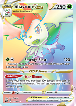 SHAYMIN VSTAR 173/172 RARE RAINBOW BRILLIANT STARS POKEMON LIGHTLY PLAYED - Image 1