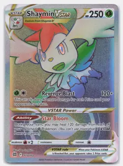 SHAYMIN VSTAR 173/172 RARE RAINBOW BRILLIANT STARS POKEMON LIGHTLY PLAYED - Image 2
