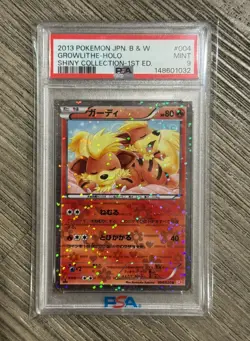 Growlithe Pokemon 2013 Holo SC Shiny Collection 1st ED Japanese 004/020 PSA 9 - Image 1
