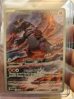 Pokemon TCG Groudon Illustration Rare Paradox Rift 199/182 NM Condition - Image 1