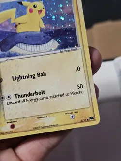 Pokemon TCG Pikachu 12/17 PopSeries 5 Holo Bleed Inverted Back Error W/Swirl DMG - Image 4