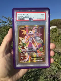 2015 Pokemon XY Breakthrough Mewtwo EX #164 Secret Rare PSA 7 NM - Image 2
