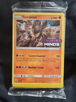 Pokemon SEALED Terrakion SM205 Unified Minds Prerelease Promo - Image 1