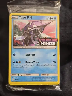 Pokemon SEALED Tapu Fini SM203 Unified Minds Prerelease Promo - Image 1