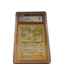 Raichu Base Set Holo Rare CGC 7 Pokemon TCG Card 1999 14/102 Card Stock - Image 1