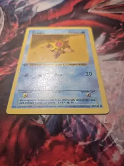 1st Edition Shadowless Staryu 65/102 Base Set Pokemon Card WOTC 1999 MP - Image 3