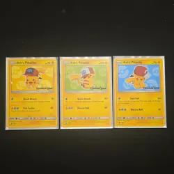 Pokemon I Choose You Ash's Pikachu SM Promo Card Lot SM711 SM712 SM713 - 3 Cards - Image 1