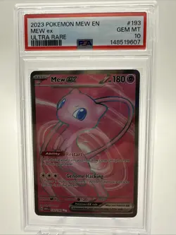Pokemon 2023 English 151 Mew EX Full Art Ultra Rare Card #193 PSA 10 Gem Mint - Image 1