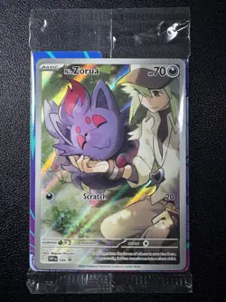 N's Zorua 189 Sv: Scarlet & Violet Promo Card Full Art Holo FACTORY SEALED - Image 1