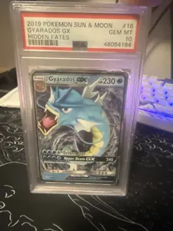 2019 Pokemon Sun And Moon Gyarados GX Hidden Fates PSA Gem Mint 10 - Image 1