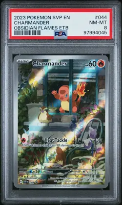 2023 Pokemon Svp En-Sv Black Star Promo #044 Charmander Obsidian Flames PSA 8 - Image 1