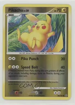 Pikachu Reverse Foil Pokemon Diamond & Pearl Stormfront #70 2008 - Image 1