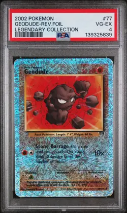 2002 Pokemon Legendary Collection Reverse Holo Geodude #77 PSA 4 - Image 1