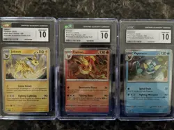 Flareon 167, Vaporeon 168, Jolteon 169 SVP PROMO Prismatic Poster Pokemon CGC 10 - Image 1