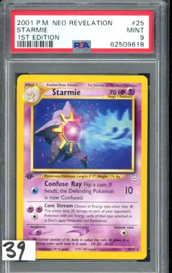 Pokemon 1st Edition NON-HOLO 2001 STARMIE Neo Revelation PSA 9 MINT - Image 1