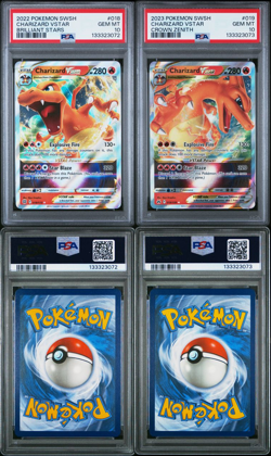 Pokemon SWSH Charizard VSTAR Brilliant Stars & Crown Zenith PSA 10 SEQ SET - Image 1