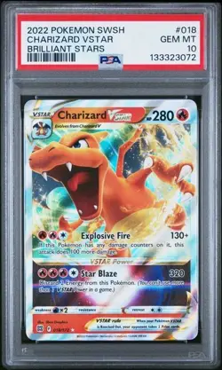 Pokemon SWSH Charizard VSTAR Brilliant Stars & Crown Zenith PSA 10 SEQ SET - Image 2