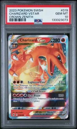 Pokemon SWSH Charizard VSTAR Brilliant Stars & Crown Zenith PSA 10 SEQ SET - Image 4
