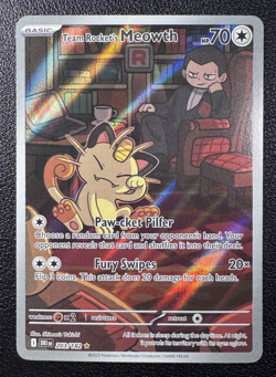 Pokemon: Team Rocket's Meowth Illustration Rare IR Holo 203/182 Destined Rivals - Image 1
