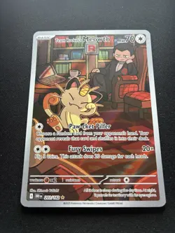 Pokemon: Team Rocket's Meowth Illustration Rare 203/182 Destined Rivals - Image 2