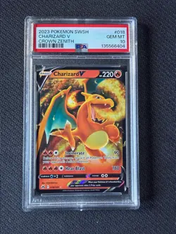 POKEMON TCG - CROWN ZENITH - CHARIZARD V 018/159 - PSA 10 - Image 1