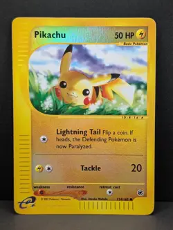 Pikachu 124/165 Expedition Base Set Reverse Holo Rare Pokemon TCG LP - Image 1
