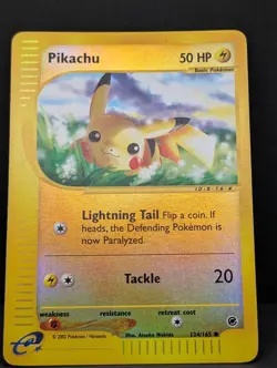 Pikachu 124/165 Expedition Base Set Reverse Holo Rare Pokemon TCG LP - Image 3